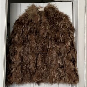 Luxurious Brown Fur Coat. Length 26 inches. Size S/M.